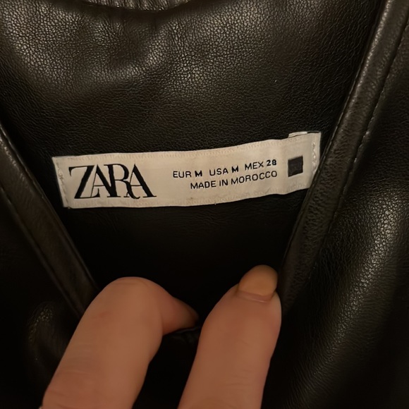 ZARA black faux leather overalls size medium - Picture 2 of 4
